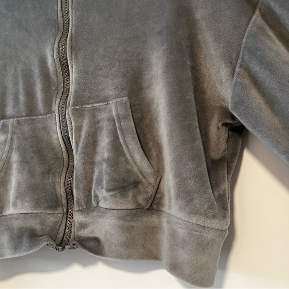 Rose & Vine | Velvet Crop Zip Up Hoodie - Picture 5 of 14